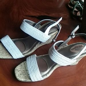 White and cork sandals
